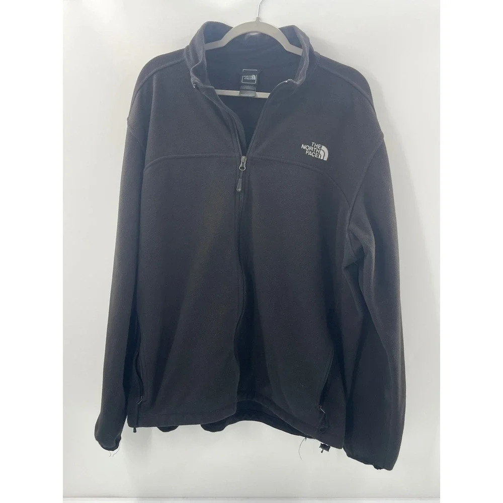 The North Face Mens XL Black Full Zip Fleece Jacket Midweight Layer